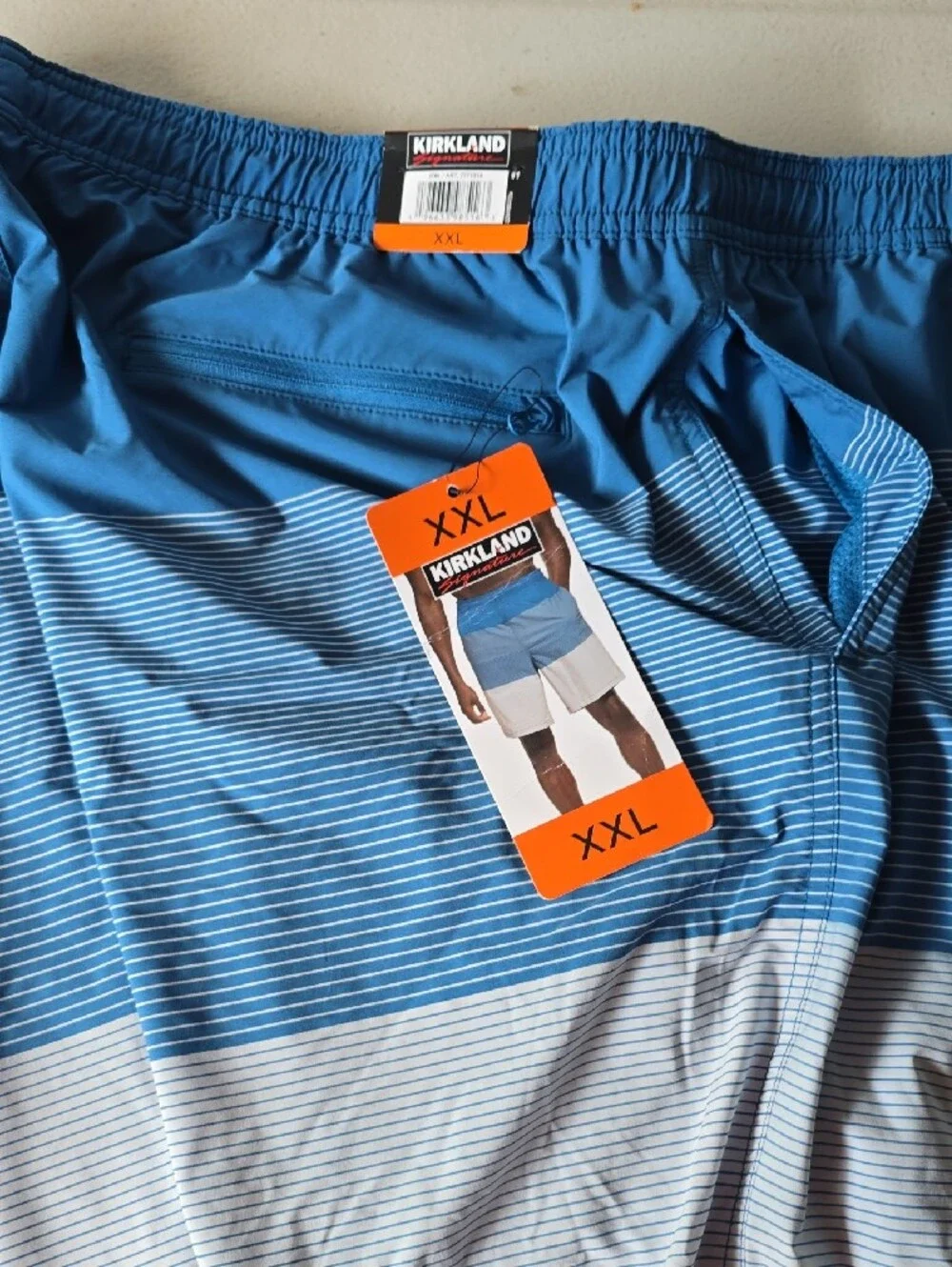 Kirkland Signature Blue Gradient Athletic Swim Shorts